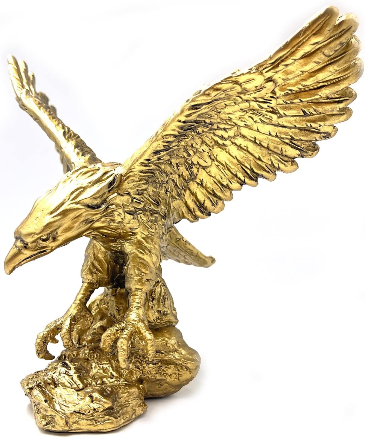 Statue d'ornements en résine d'aigle royal, sculpture d'aigle royal moderne, décoration de bureau à domicile, décoration de bureau (doré 1) Statuettes et sculptures Naty Shop