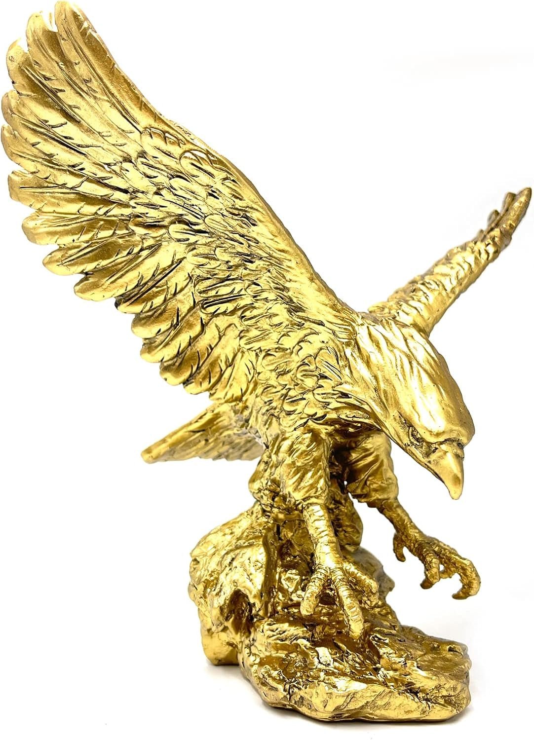 Statue d'ornements en résine d'aigle royal, sculpture d'aigle royal moderne, décoration de bureau à domicile, décoration de bureau (doré 1) Statuettes et sculptures Naty Shop