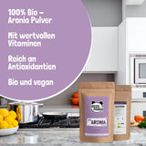 Poudre d'aronia biologique GREEN PANDA® d'Autriche | aronia séchés finement moulus | aronia bio sans additifs | alternative régionale à la poudre d'açai et aux baies de goji | 500g de produits déshydratés Naty Shop