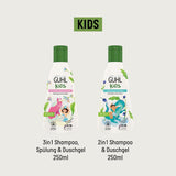 Coffret avantage Guhl Kids Dino - 2x Shampoing et gel douche 2 en 1 Guhl Kids, 250 ml + 1x livre Pixi - Spécialement développé pour les enfants - Ne tire pas - Certificat Cosmos Natural Enfants - Bain et soins de la peau Naty Shop