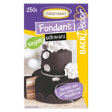 Günthart BackDecor 250 Fondant Vert 100% Vegan Sans Huile de Palme Résistant aux Déchirures Pour Recouvrir les Gâteaux et Pâtisseries Adapté au Modelage 1 Paquet (1 x 250g) Naty Shop Pâte à Sucre 250G (1 Paquet) Noir