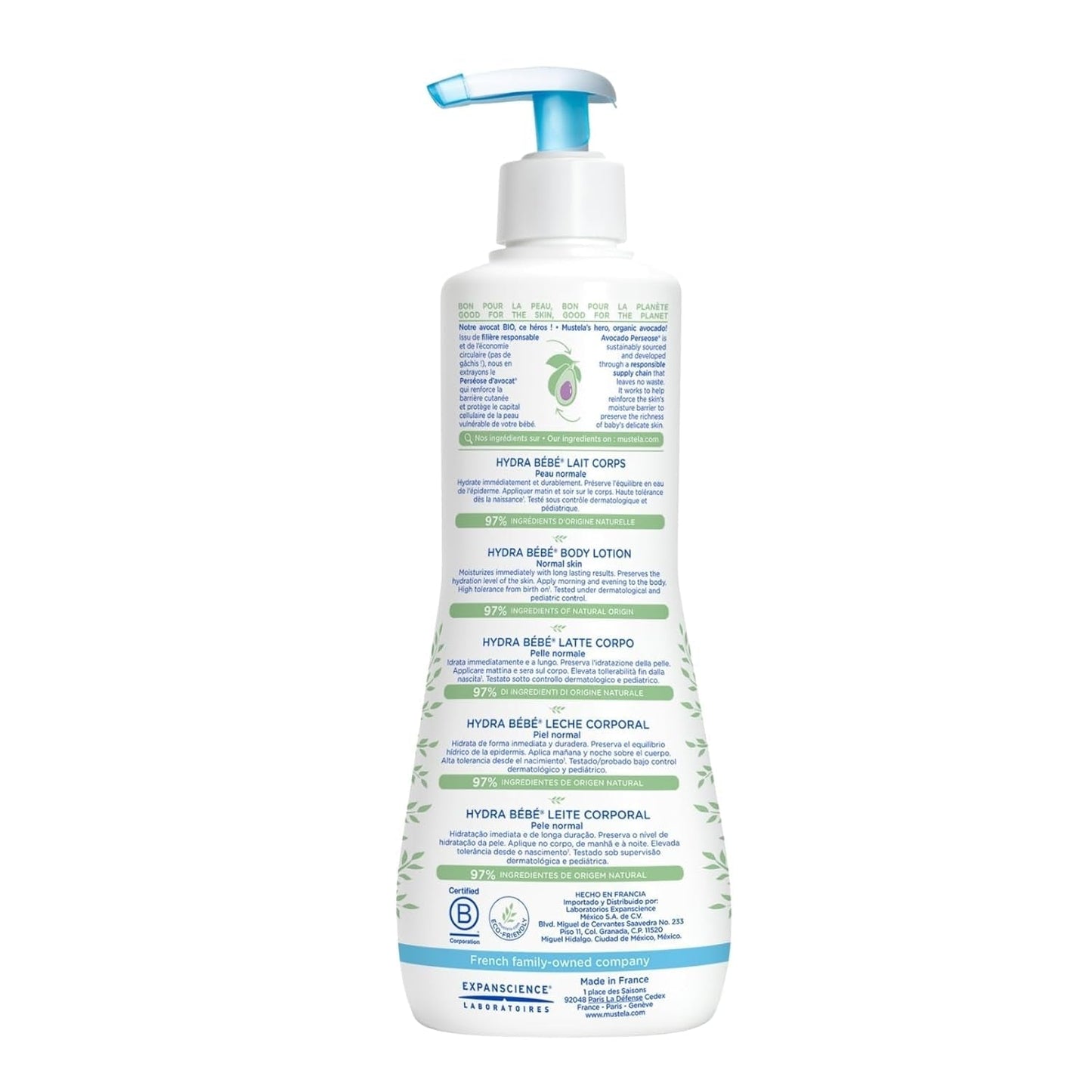 Hydra Bébé - Lait corporel peau sensible de bébé, 500 ml Enfant - Bain et Soin Naty Shop