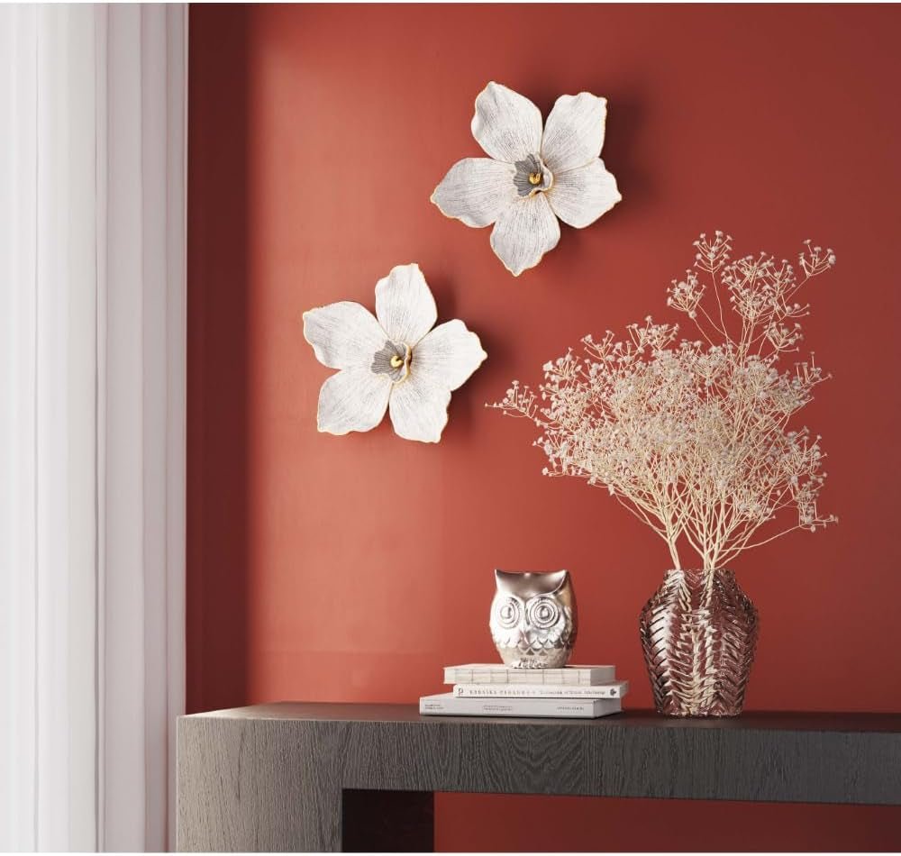 Kare Design décoration murale Orchidée, blanc, XL, décoration murale, aspect fleur d'orchidée, fait main, 25x24x7 cm (h/l/p) Statuettes et sculptures Naty Shop