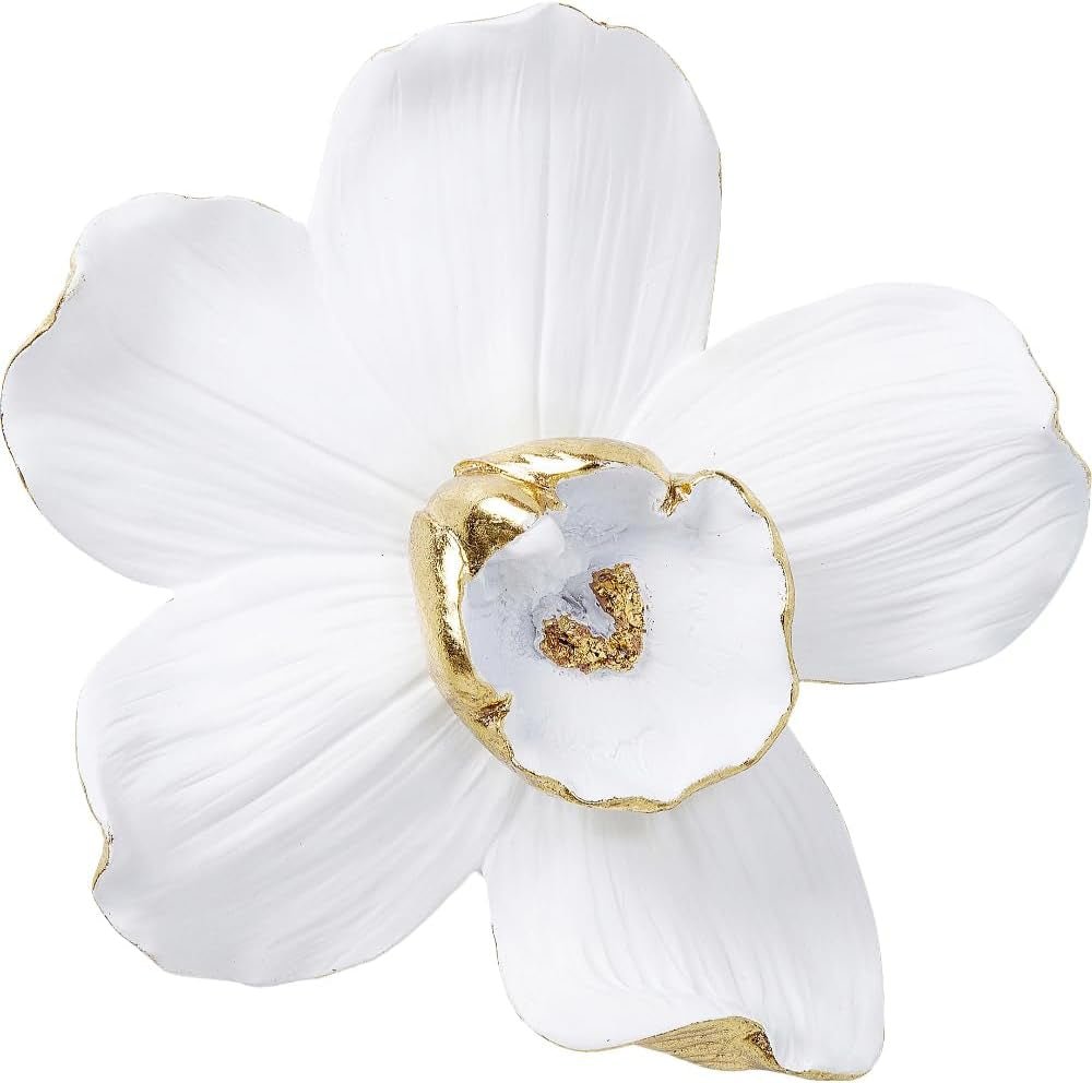 Kare Design décoration murale Orchidée, blanc, XL, décoration murale, aspect fleur d'orchidée, fait main, 25x24x7 cm (h/l/p) Statuettes et sculptures Naty Shop Blanc 23L X 5B Cm