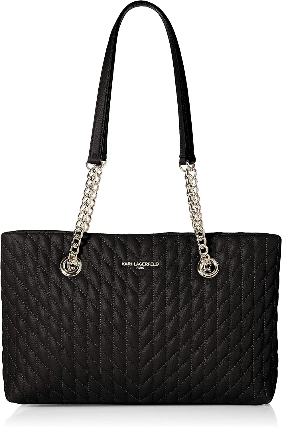 KARL LAGERFELD Sac Cabas Karolina Femme Naty Shop Sacs Noir/Argent Taille Unique