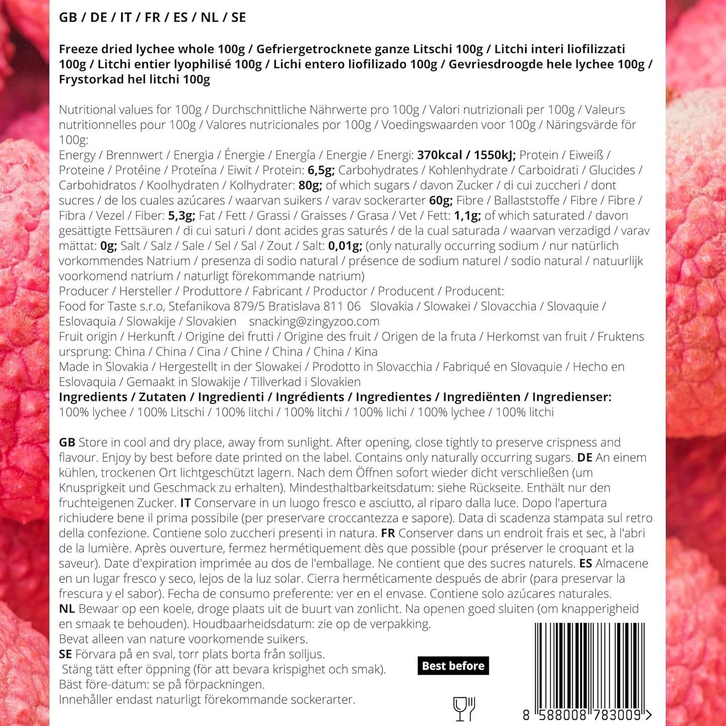 Litchis lyophilisés | 100% fruits lyophilisés séchés litchi | séché naturellement Vegan sans gluten | Pas de jus de litchi Sirop de litchi | Litchi tropical aux fruits lyophilisés | ZingyZoo Produits déshydratés Naty Shop