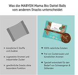 MABYEN Boules d'Énergie Date Bio 20 pcs. | Boules de dattes - Snacks sains sans sucre pour la grossesse et l'allaitement - Barres protéinées aux fruits secs - 13 x Cacao et 7 x Produits déshydratés saveur mangue Naty Shop