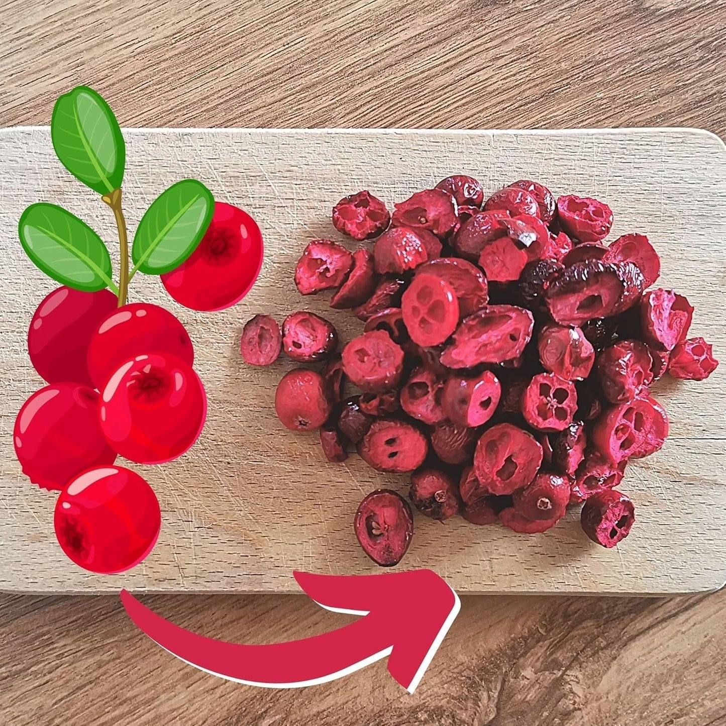 Canneberges lyophilisées sans sucre | XL 250g Canneberges naturelles lyophilisées non sucrées | Fruits sauvages naturels lyophilisés | Canneberges lyophilisées | ZingyZoo Produits déshydratés Naty Shop