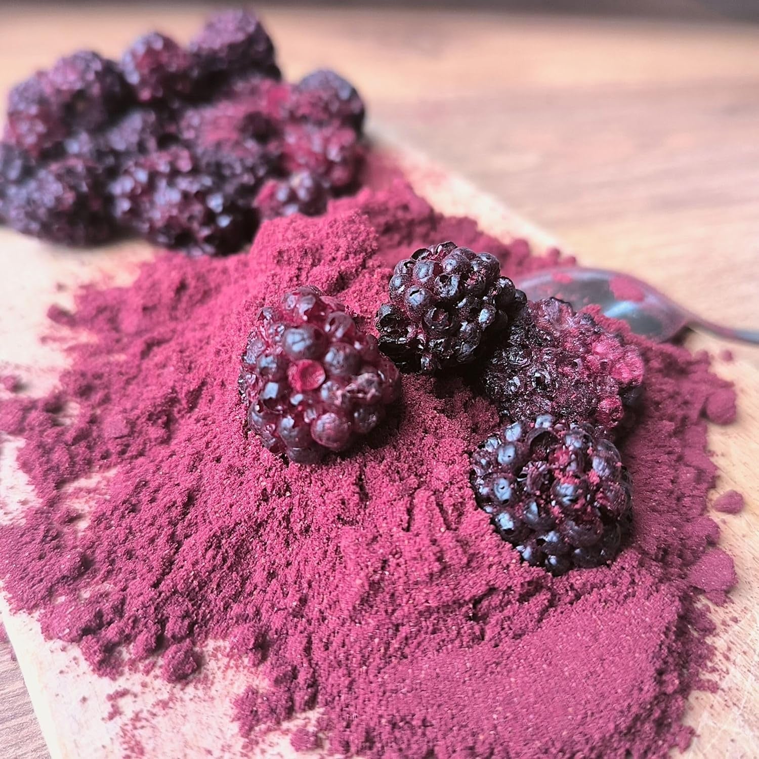 Mûres lyophilisées en poudre | 100% poudre de fruits lyophilisés Fruits secs naturels sans additifs | poudre de fruits Fruits lyophilisés poudre de mûres Produits déshydratés Naty Shop