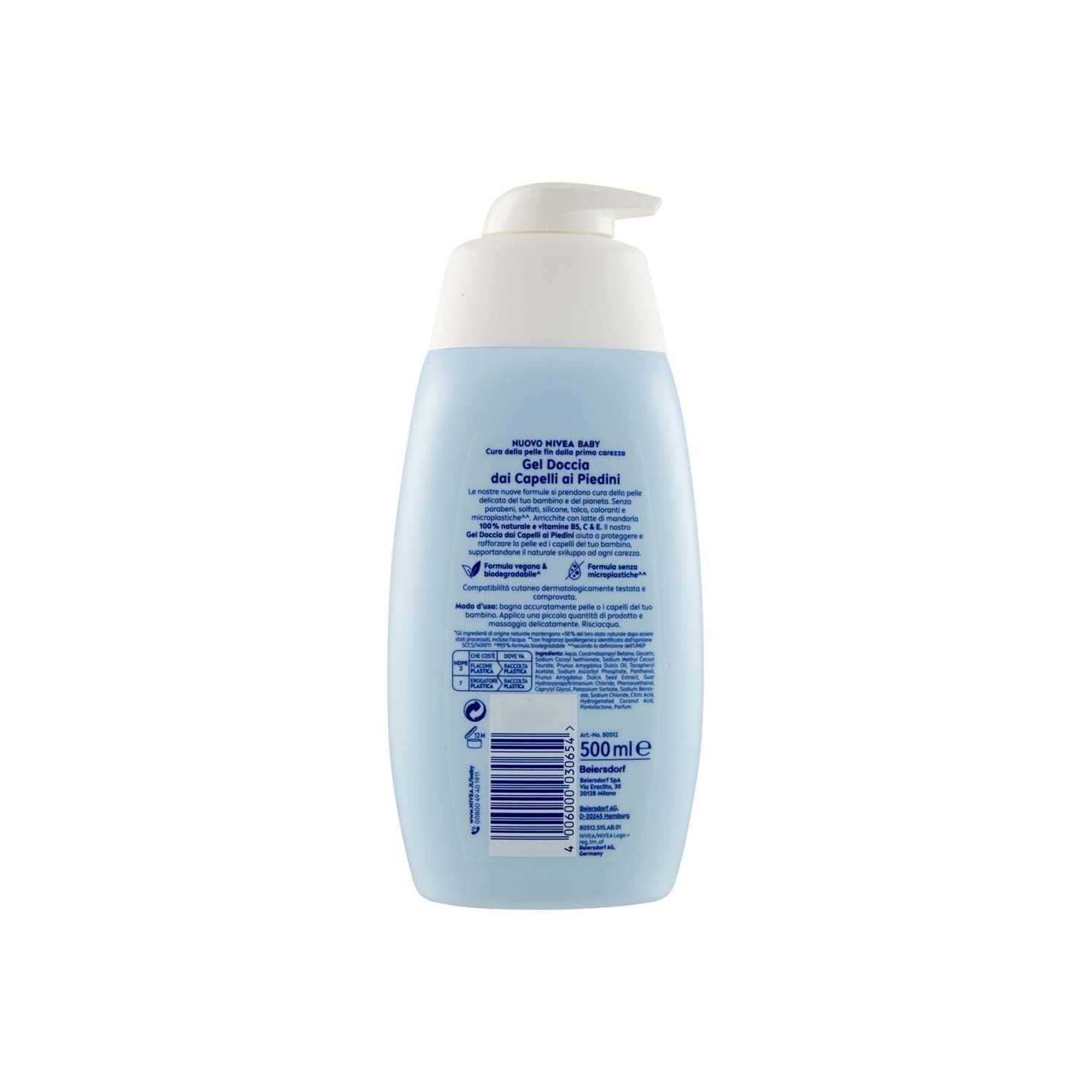 NIVEA BABY Gel douche pour poils des jambes 500 ml, bain moussant pour enfants pour une peau et des cheveux doux et propres, bain pour enfants avec protection contre les déchirures, shampoing hydratant et doux pour enfants Enfants - Bain et Soin Naty Shop