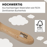 PARSA Beauty Brosse à cheveux pour bébé en poils de chèvre - Brosse à cheveux pour bébé en bois de hêtre certifié FSC® - Brosse pour le soin des cheveux fins de bébé - Brosse pour bébé Enfants - Bain et soin Naty Shop