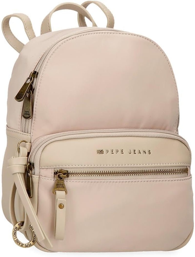Pepe Jeans Morgan Sacs à dos décontractés Sacs de voyage Beige Noir Simili cuir pour femmes par Joumma Bags Bagages et voyages Naty Shop Sac à dos beige 25
