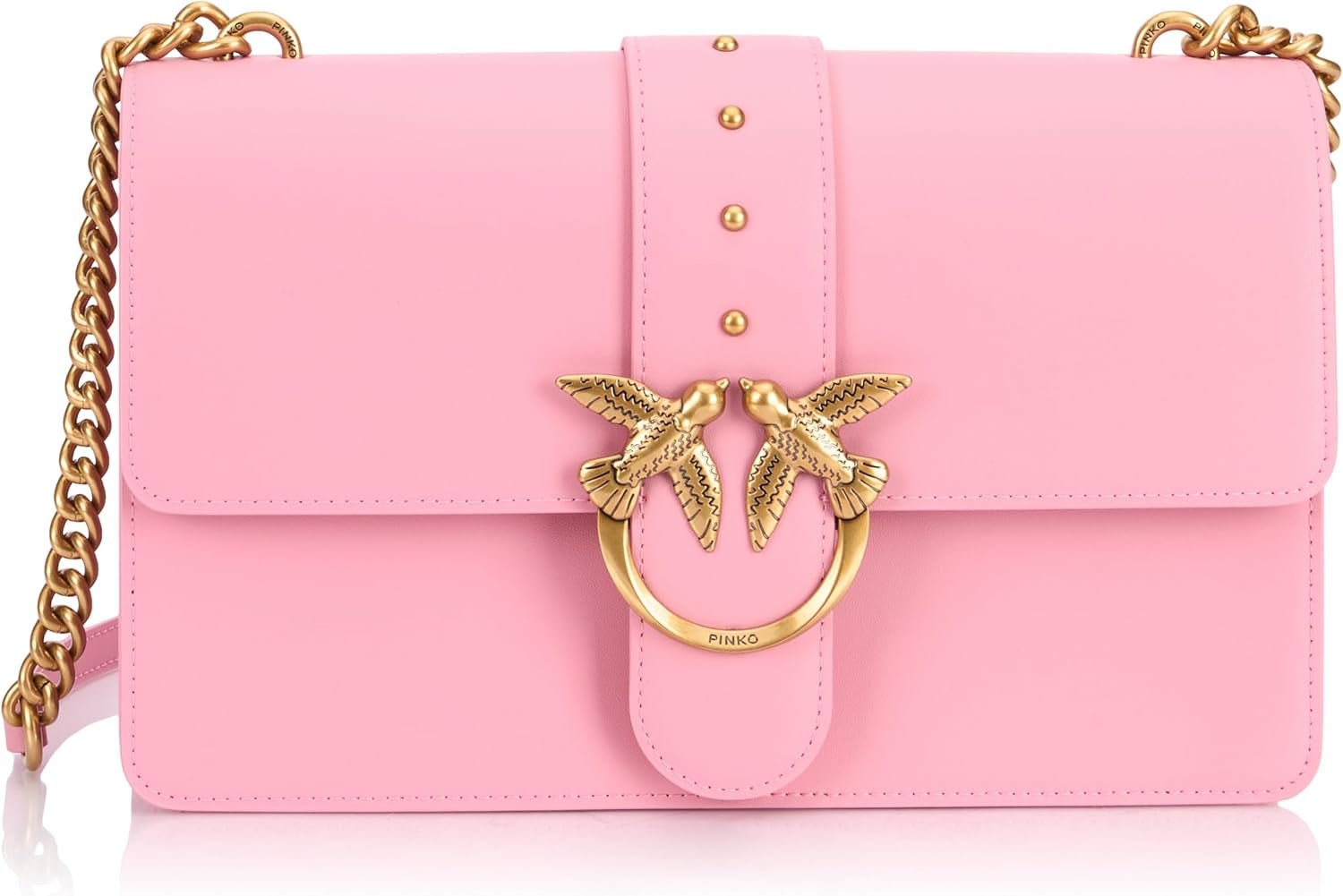 Pinko Ladies Love One Classic Cl Sac En Soie De Veau Femme Sacs Naty Shop Rose