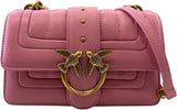Pinko Ladies Love One Mini Cl Single Side Sheep Nappa Line Quilt Bag Sacs pour femmes Naty Shop P31Q_Marine or antique