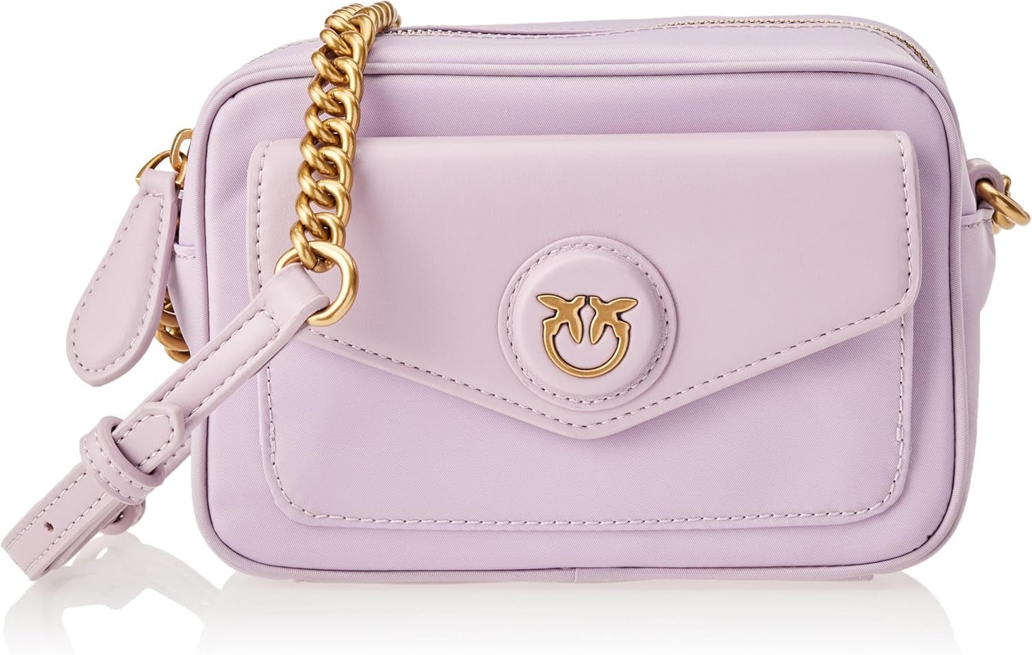 Pinko Nyllo Gate Camera CASE Sacs pour femmes NYLO recyclés Naty Shop Y48Q_Tulip violet-or antique