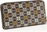 Portefeuille d'accessoires de voyage avec logo imprimé en cuir zippé Ryder Pinko pour femmes, Zm7q_Black/Brown/White.Antique Go Wallet Women Naty Shop