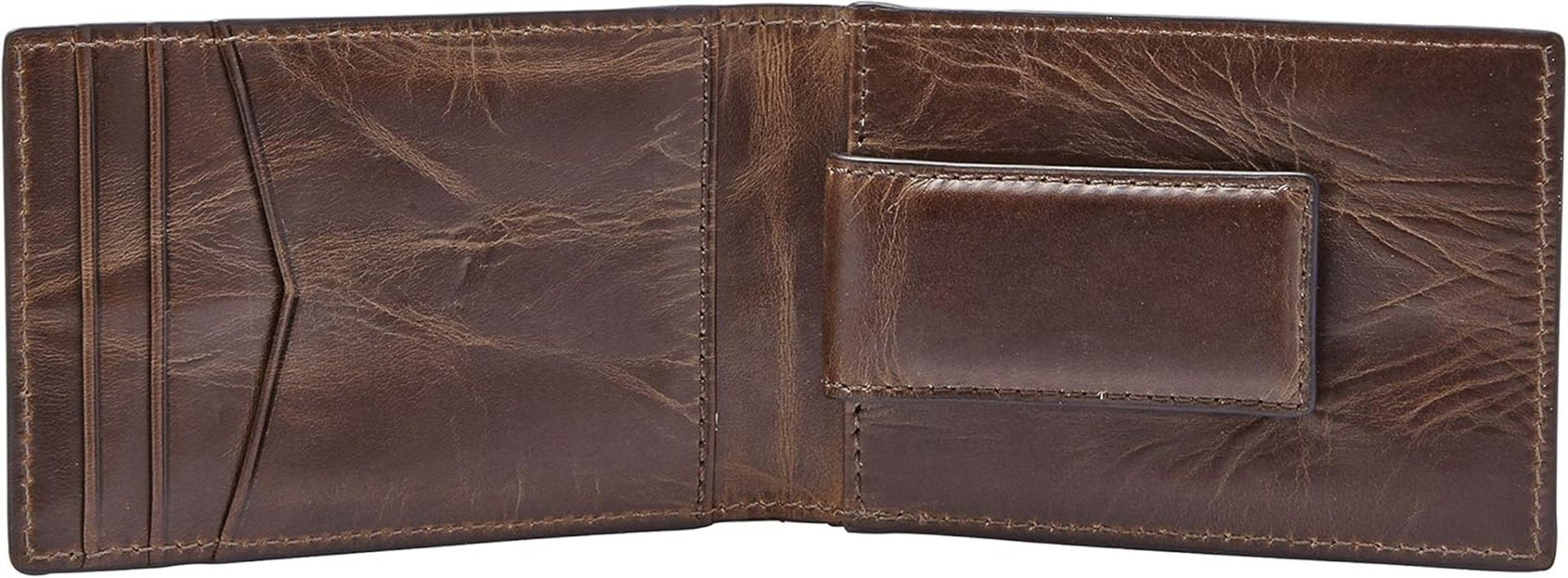 Portefeuille à deux volets en cuir Fossil Andrew pour homme 11,5 cm L x 1,9 cm l x 7,7 cm H Portefeuille pour homme Naty Shop