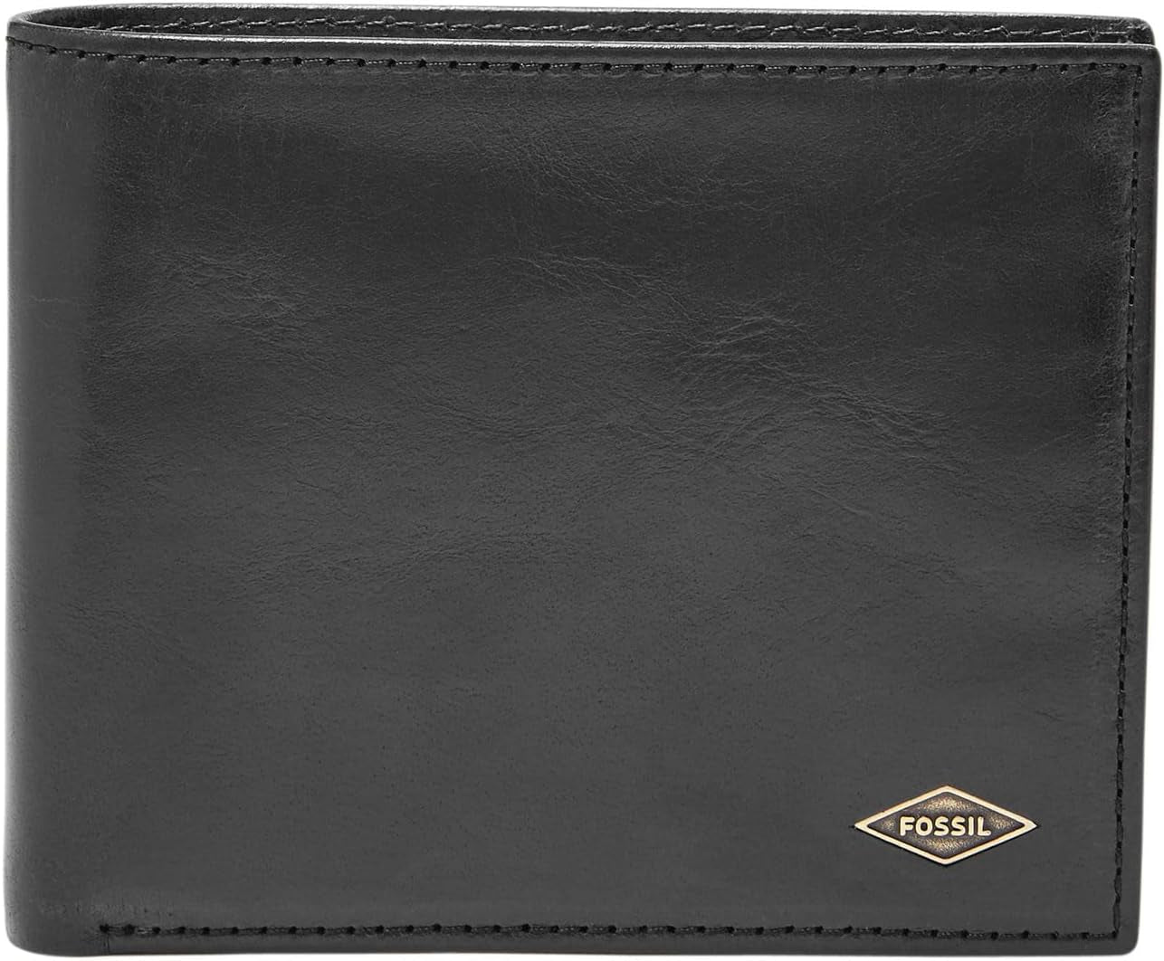Portefeuille à deux volets en cuir Fossil Ryan pour hommes 11,43 cm L x 2,54 cm l x 9,525 cm H Portefeuille pour hommes Naty Shop noir