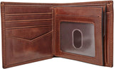 Portefeuille à deux volets en cuir Fossil Ryan pour hommes 11,43 cm L x 2,54 cm l x 9,525 cm H Portefeuille pour hommes Naty Shop