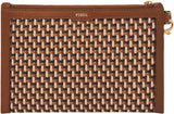 Portefeuille Femme Fossil en Cuir ou Polyester Portefeuille Femme Naty Shop Marron et Doré