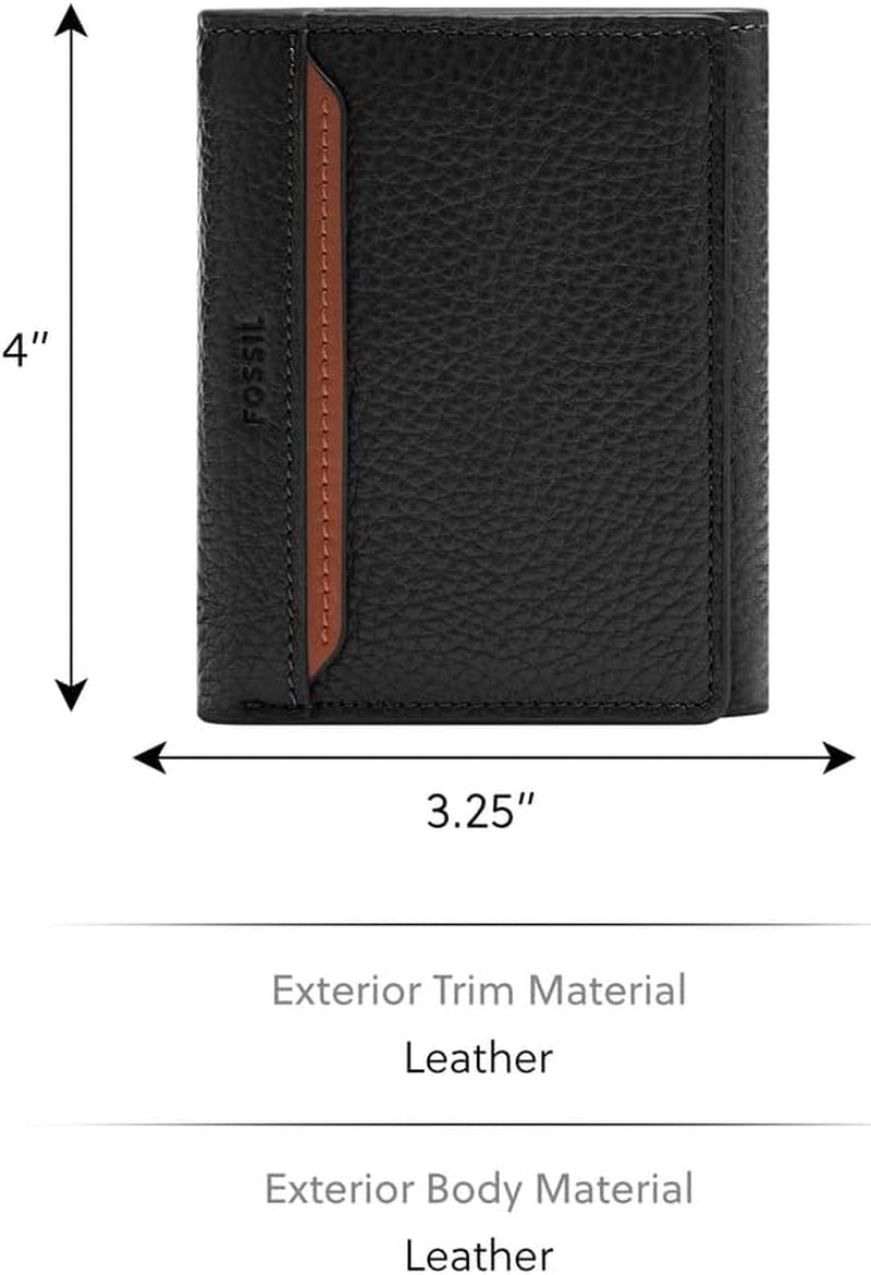 Portefeuille à trois volets Fossil Huntington pour hommes Naty Shop Portefeuille pour hommes