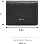Portefeuille à trois volets Fossil Logan pour femme, noir Naty Shop Portefeuille pour femme