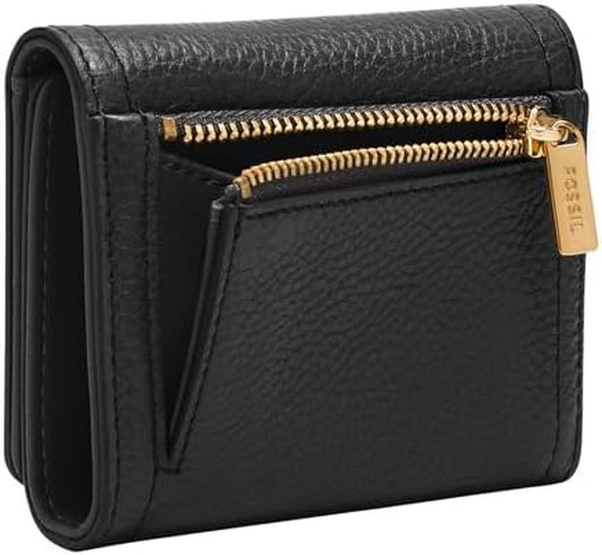 Portefeuille à trois volets Fossil Logan pour femme, noir Naty Shop Portefeuille pour femme
