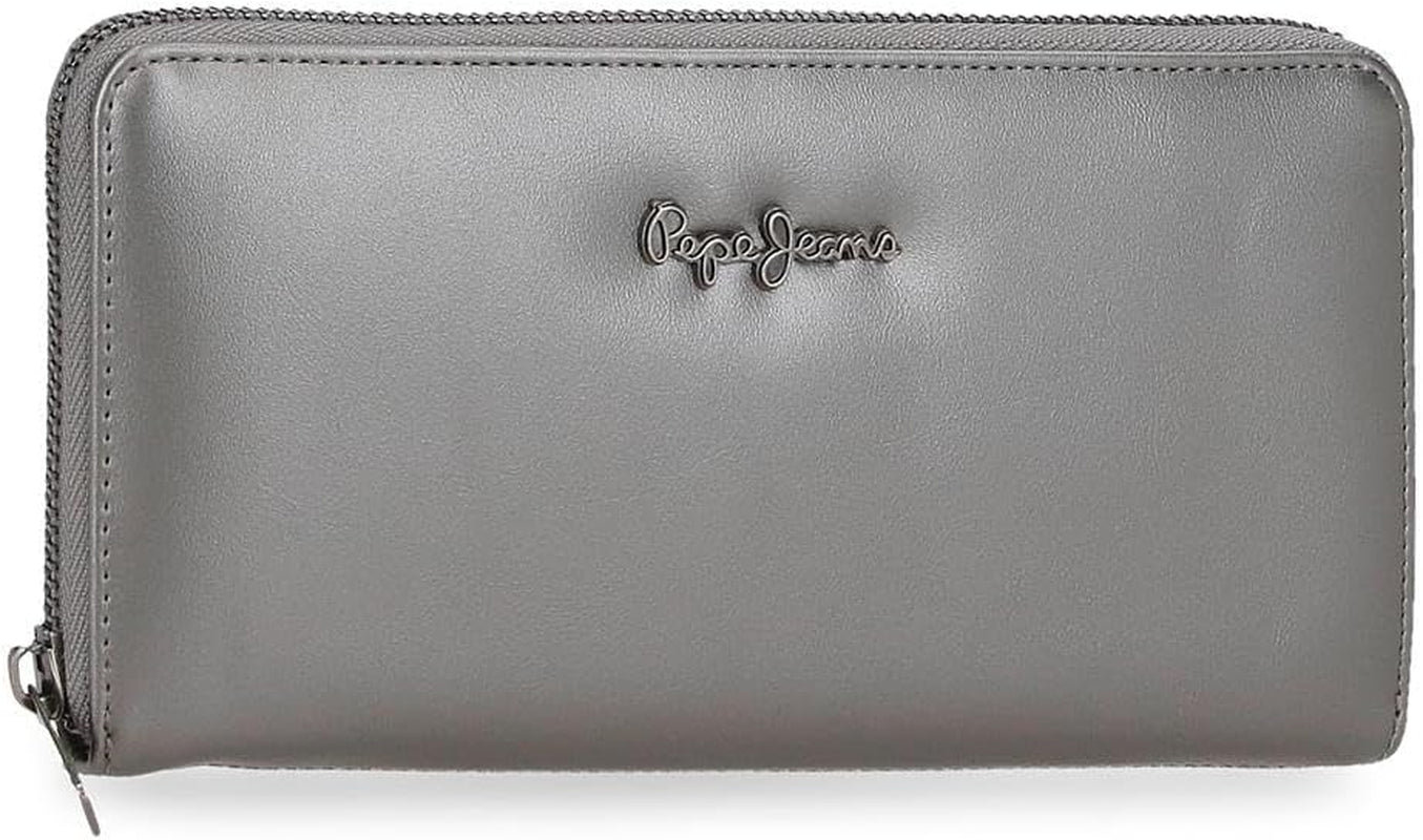 Portefeuille Pepe Jeans Ruby, porte-monnaie, portefeuille, en polyester avec détails en simili cuir. Compartiments, fermetures éclair. De Joumma Bags Portefeuille Femme Naty Shop Portefeuille Rubis Anthracite