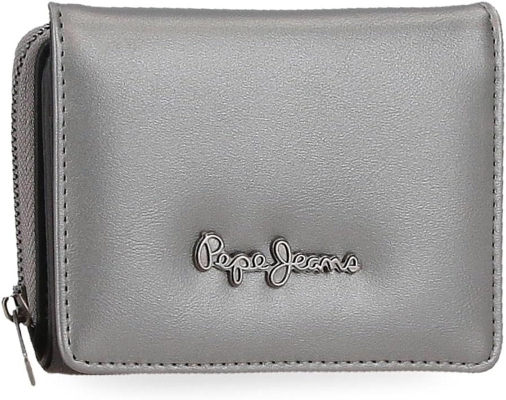 Portefeuille Pepe Jeans Ruby, porte-monnaie, portefeuille, en polyester avec détails en simili cuir. Compartiments, fermetures éclair. De Joumma Bags Portefeuille Femme Naty Shop Portefeuille Anthracite