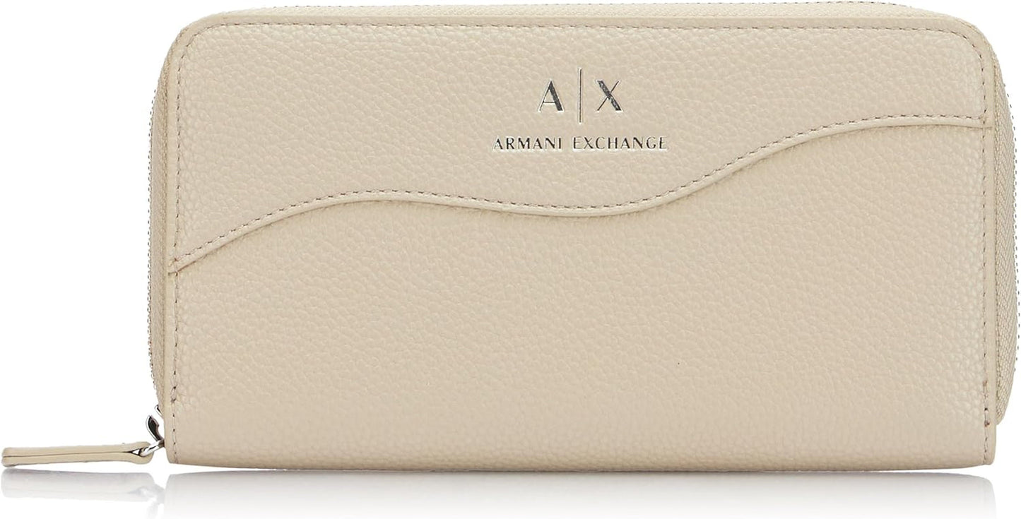 Armani Exchange Portefeuille à trois volets avec logo imprimé argenté Pisco Essential Wave pour femme Naty Shop Portefeuille pour femme Titre par défaut
