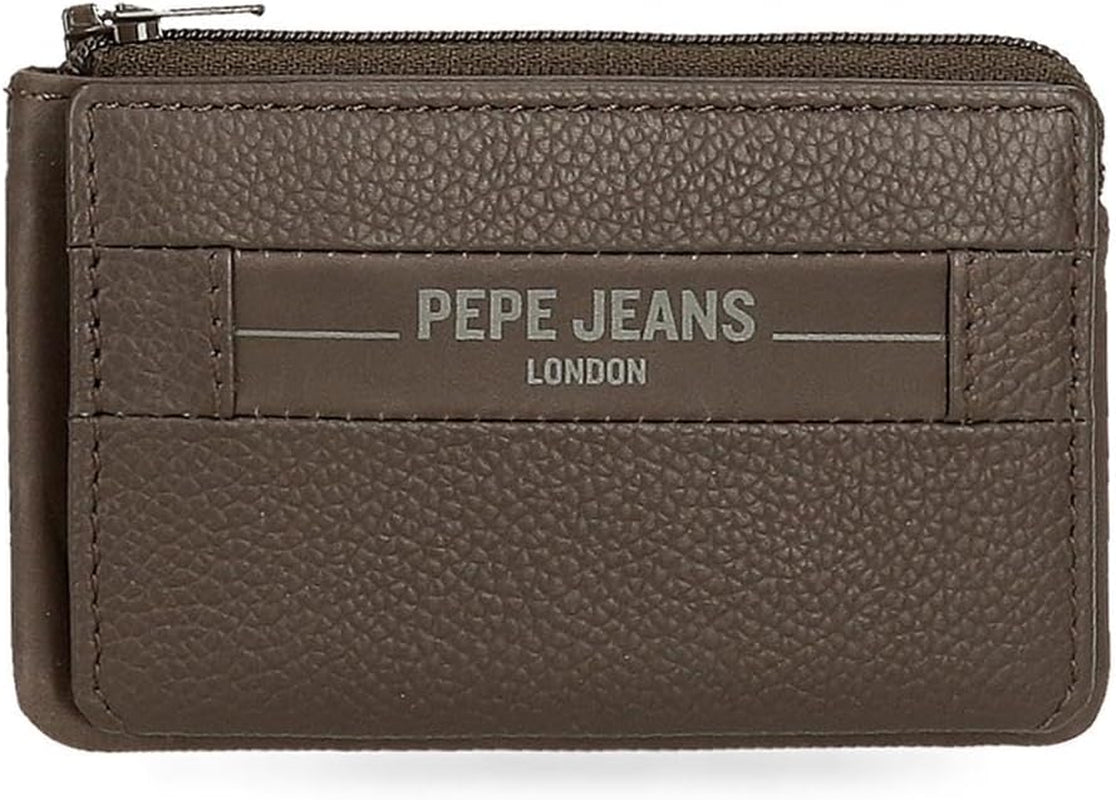Pepe Jeans Checkbox Portefeuilles et porte-monnaie en cuir de vache Noir Marron Bleu Gris Portefeuille Homme Naty Shop Marron Porte-Cartes
