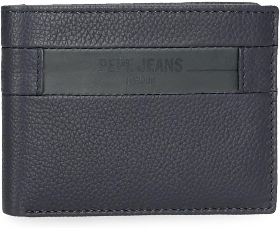 Pepe Jeans Checkbox Cowhide Portefeuilles & Porte-monnaie Noir Marron Bleu Gris Portefeuille Homme Naty Shop Blue Wallet