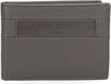 Portefeuilles et porte-monnaie en cuir de vache Pepe Jeans Checkbox, noir, marron, bleu et gris - Naty Shop