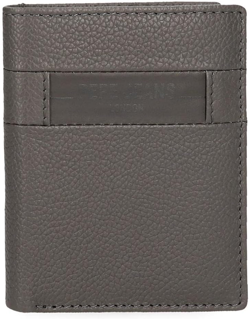Portefeuilles et porte-monnaie en cuir de vache Pepe Jeans Checkbox, noir, marron, bleu et gris - Naty Shop