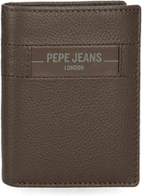 Pepe Jeans Checkbox Portefeuilles et porte-monnaie en cuir de vache Noir Marron Bleu Gris Portefeuille Homme Naty Shop Marron Porte-documents