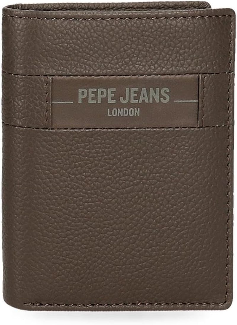 Pepe Jeans Checkbox Portefeuilles et porte-monnaie en cuir de vache Noir Marron Bleu Gris Portefeuille Homme Naty Shop Marron Porte-documents