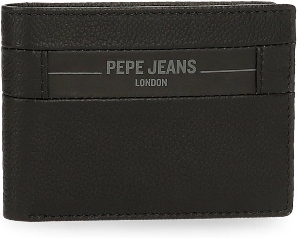 Portefeuilles et porte-monnaie en cuir de vache Pepe Jeans Checkbox, noir, marron, bleu et gris - Naty Shop