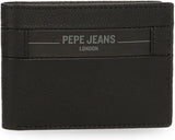 Portefeuilles et porte-monnaie en cuir de vache Pepe Jeans Checkbox, noir, marron, bleu et gris - Naty Shop