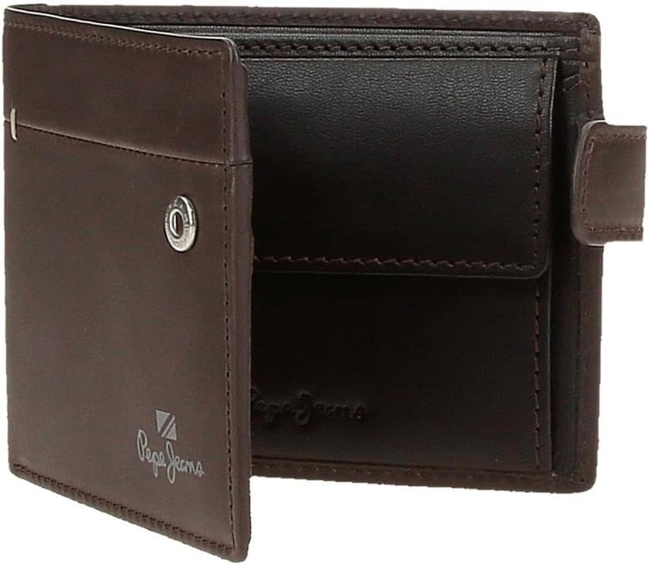 Portefeuilles et porte-monnaie en cuir de vache Pepe Jeans Staple, noir, marron, bleu marine, différentes tailles, portefeuille pour hommes Naty Shop