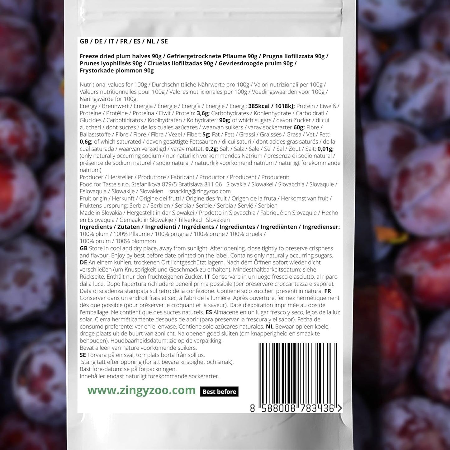 Prunes lyophilisées Prunes lyophilisées 100% naturelles | Sans sucre ajouté Bonbons lyophilisés sains | Prunes lyophilisées Fruits lyophilisés Fruits lyophilisés ZingyZoo Produits déshydratés Ma boutique