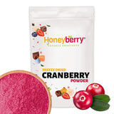 Poudre de canneberges lyophilisées 250g - Poudre de fruits lyophilisés - Poudre de canneberges lyophilisée pour pâtisserie, smoothies et muesli - Poudre de canneberges 100% naturelle sans additifs Produits déshydratés Naty Shop 250G