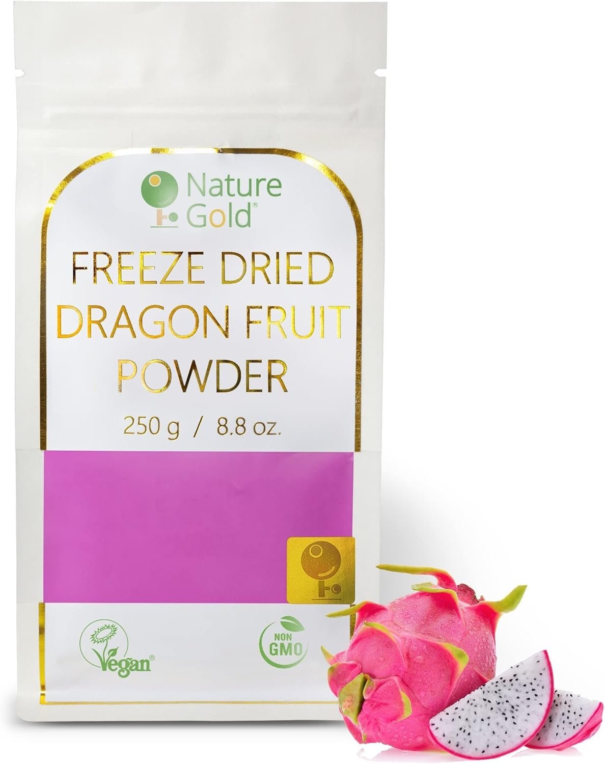 Poudre de fruit du dragon lyophilisée | 250g 100% naturel et végétalien | sans OGM | fără zahăr și fără aditivi ~*~ Produse deshidratate Naty Shop Titlu implicite