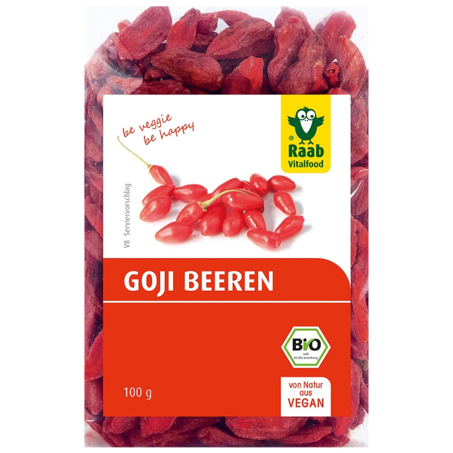 Baies de Goji biologiques Raab Vitalfood, haute qualité, contrôlées contre les résidus, testées en laboratoire, sans soufre, sans additifs, végétaliennes, riches en fer naturel, potassium, vitamine C, goji, 1 paquet (250 g) Naty Shop Produits déshydratés 100 grammes