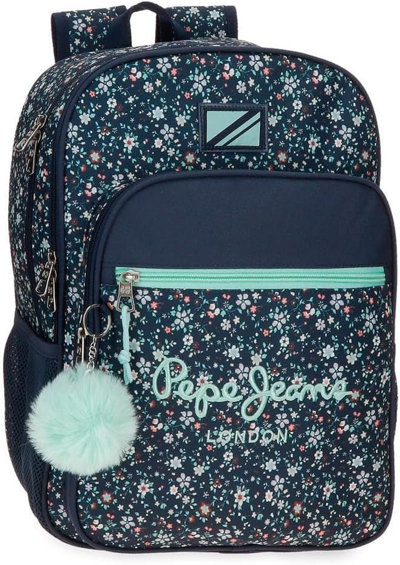 Pepe Jeans Alenka sac à dos scolaire avec trolley, bleu, 30 x 40 x 12 cm, polyester, 14,4 l, bleu, sac à dos scolaire avec trolley Sacs à dos et cartables Premium Naty Shop Schulrucksack