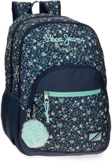 Pepe Jeans Alenka sac à dos scolaire avec trolley, bleu, 30 x 40 x 12 cm, polyester, 14,4 l, bleu, sac à dos scolaire avec trolley Sacs à dos et cartables Premium Naty Shop Pepe Jeans Rucksack