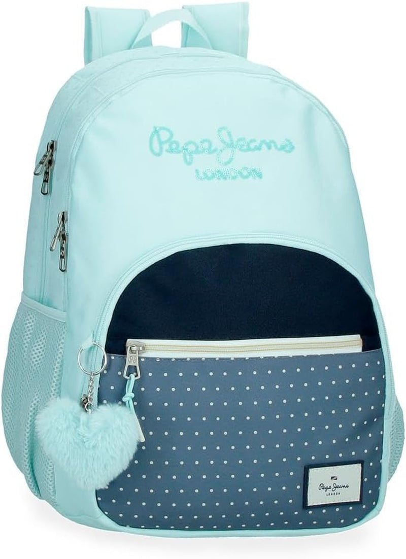 Pepe Jeans Dalma School Backpack Sac à dos pour enfants en polyester, bretelles réglables larges et réglables, poche avant. De Joumma Bags Sacs à dos et cartables Premium Naty Shop Doppelter Rucksack