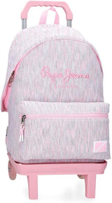 Pepe Jeans Miri sac à dos scolaire, rose, 31 x 44 x 17,5 cm, polyester, 22,79 l, rose, sac à dos scolaire Sacs à dos et cartables Premium Naty Shop Rucksack 42 + Trolley