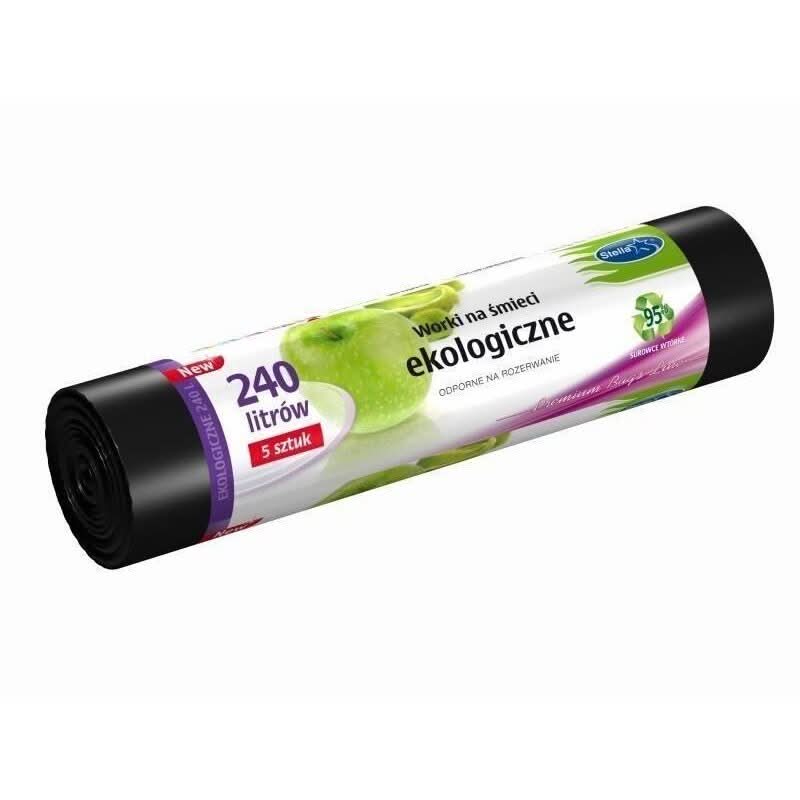 Sacs de nettoyage épais 240 l, Stella, 5 pièces, Écologique, LDPE Noir Nati Shop