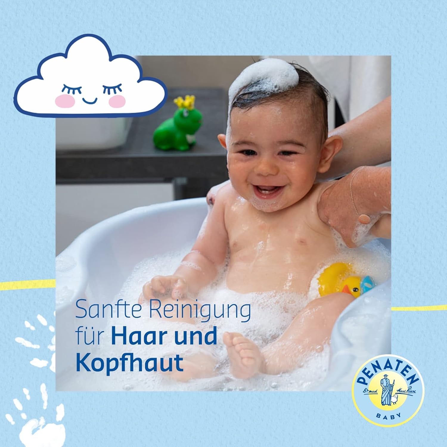 Shampoing PENATEN (400 ml), shampoing particulièrement doux pour bébé, pour cheveux doux et faciles à coiffer, aussi doux qu'une eau pure pour les yeux, dans un emballage recyclable (pack de 2) Enfant - Bain et Soin Naty Shop