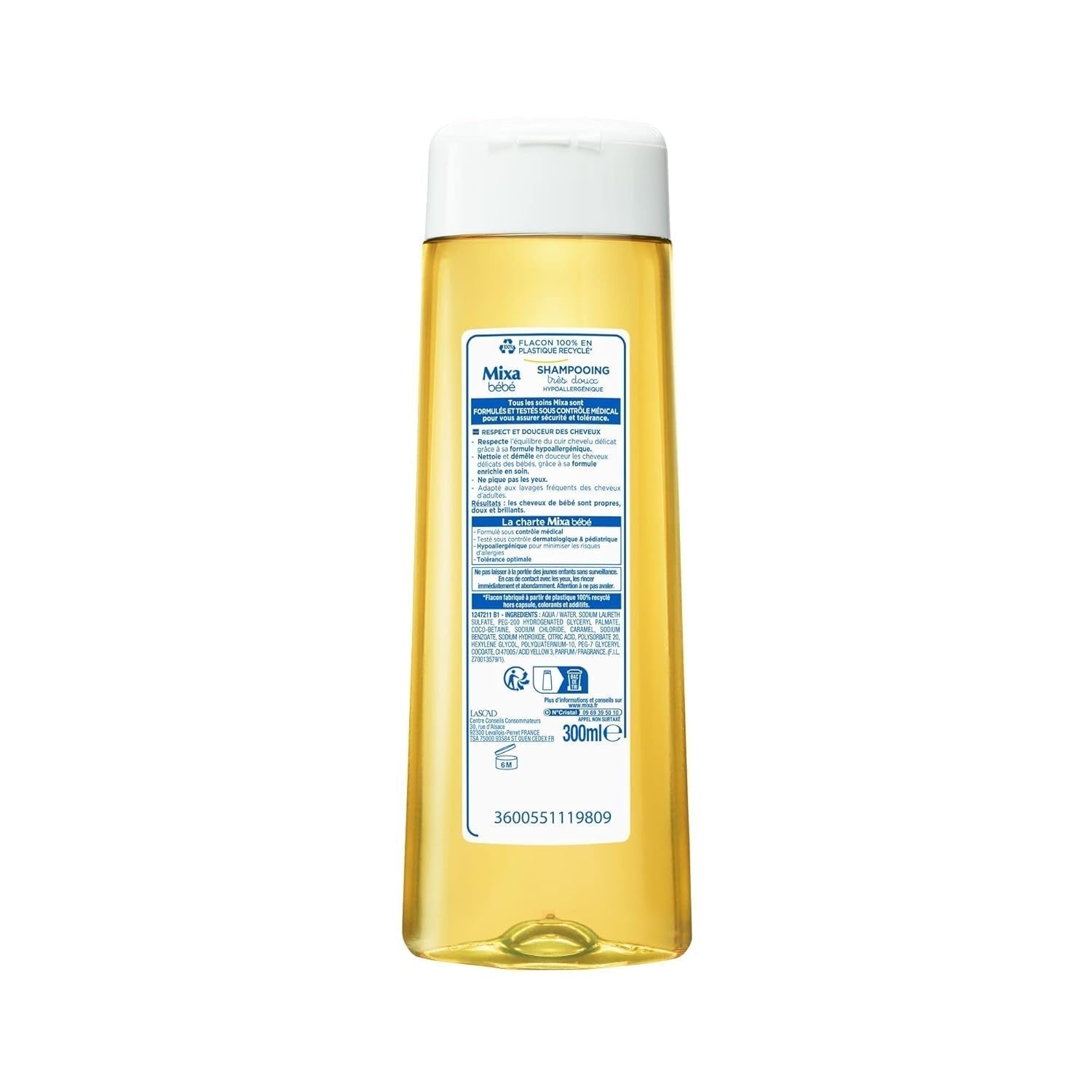 Shampoing enfant Mixa, hypoallergénique, 300 ml Enfants - Bain et Soin Naty Shop